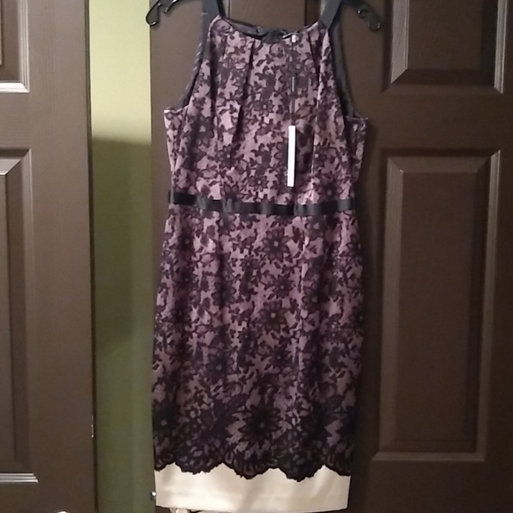 Elie tahari purple and black dress, silk, nwt, 8 - Picture 4 of 13